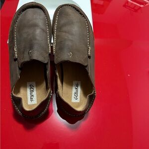 OluKai Moloa Men's Brown Leather Slip-On Loafer Comfort Casual Shoes US 9 EU 42